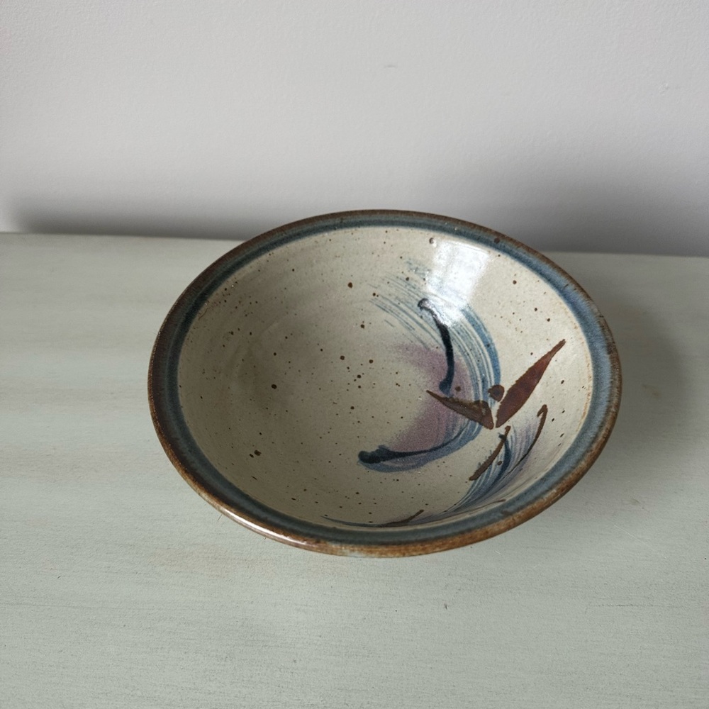 Vintage signed studio pottery bowl stoneware